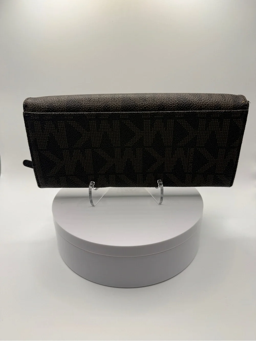 Michael Kors Signature Coated Canvas Flap Continental Wallet - Brown & Gold